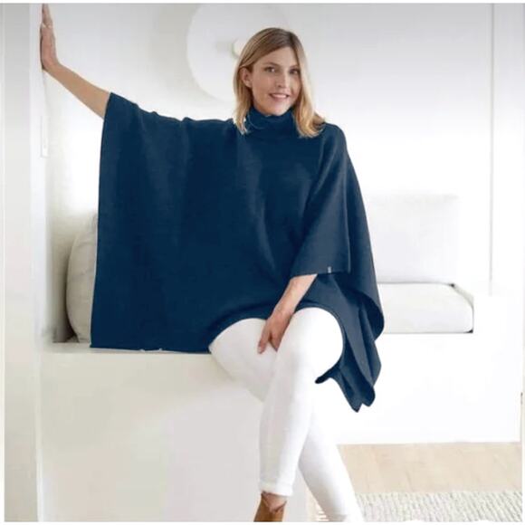 MERSEA Anywear Poncho Sweater Dark Charcoal Gray Sz OS {GG53} - Picture 1 of 5
